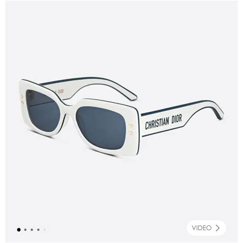 DiorPacific S1U White Square Sunglasses .